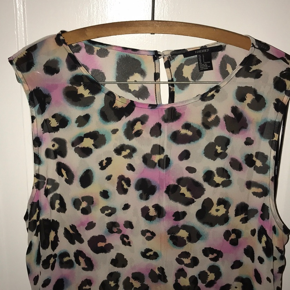 Leopard sheer tank topt